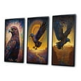 thumbnail image 3 of Designart "Eagle Gaze Majestic Illustration" Animals Eagle Framed Wall Art Set Of 3 - Blue Eagle Frame Gallery Set For Office Decor, 3 of 6