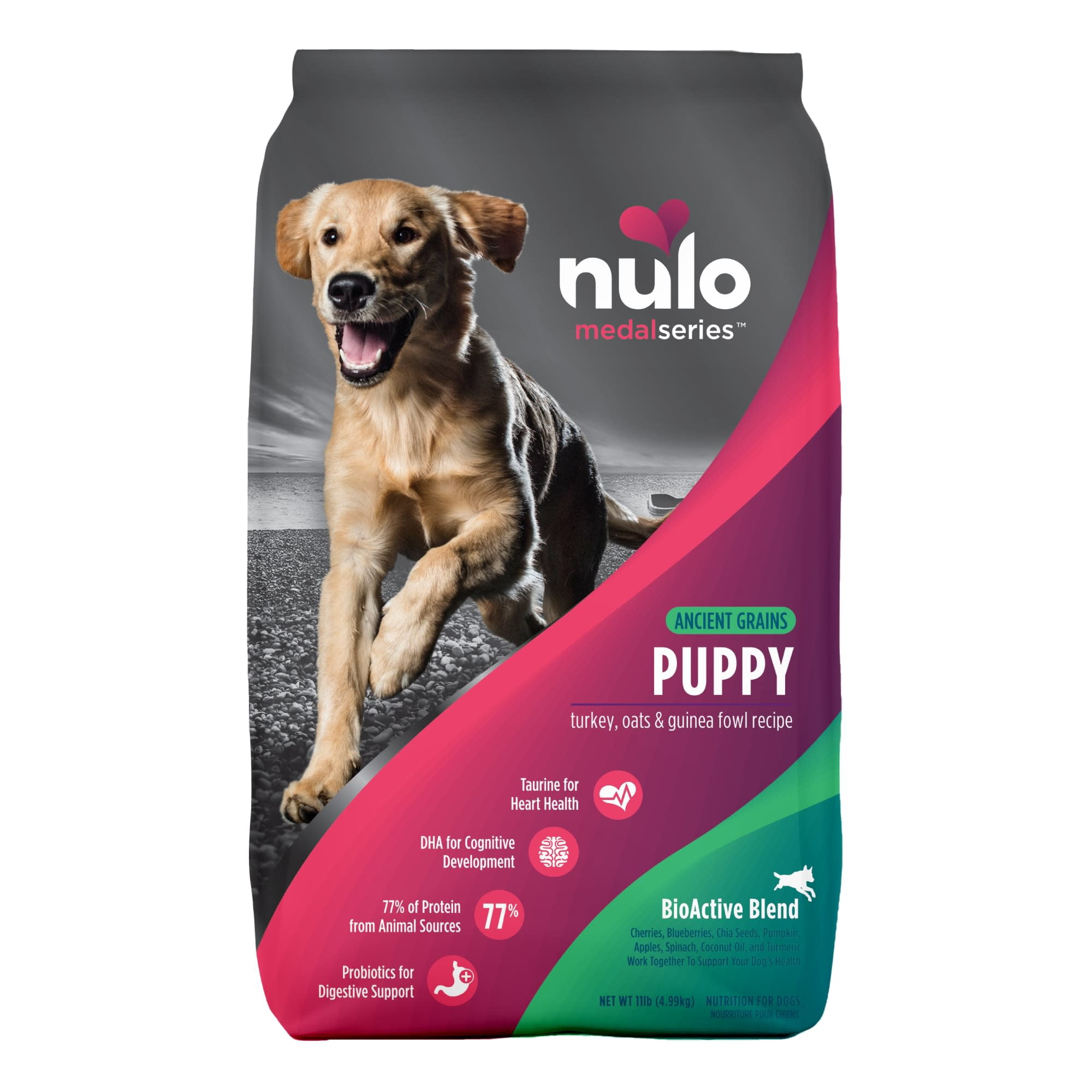Nulo MedalSeries Ancient Grains Turkey, Oats & Guinea Fowl Dry Puppy Food, 11 lbs.