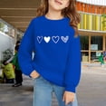thumbnail image 2 of KAUOD Girls Heart Print Sweatshirts Ribbed Cuffs Cute Crew Neck Pullover Tops Clothes Teen Kids Long Sleeve Cotton Hoodies, 2 of 6