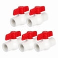 thumbnail image 1 of Paquete de 5 Válvulas de Bola de PVC de 3/4", Válvula de Bola de  de Agua con Manija en T Roscada (NPT), Válvula de PVC de 3/4", 1 of 1