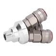 thumbnail image 3 of Pneumatic Component, G1/2in Thread Carbon Steel One-Handed Operation 3 Way Connector, Coupler For Connecting Pneumatic Pipes Grinders, 3 of 8