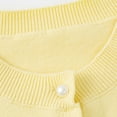 thumbnail image 4 of HomeDM Girl's Boys Crewneck Button-Up Cardigan - Unisex Kids Baby Cotton Knit Sweater Casual Cute Outerwear Solid Color Long Sleeve Cardigans Sweater, Yellow Size 3-4 Years, 4 of 9