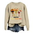 thumbnail image 3 of Happy Hallothanksmas Sweatshirts for Women Crewneck Funny Halloween Thanksgiving Christmas Sweatshirt Pullover Tops, 3 of 5