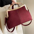 thumbnail image 4 of HUISZJ Faux Suede Crossbody Bag, Solid Color Handbag, Lightweight Fashion Shoulder Bag for Work Travel Outdoor (Red), 4 of 10