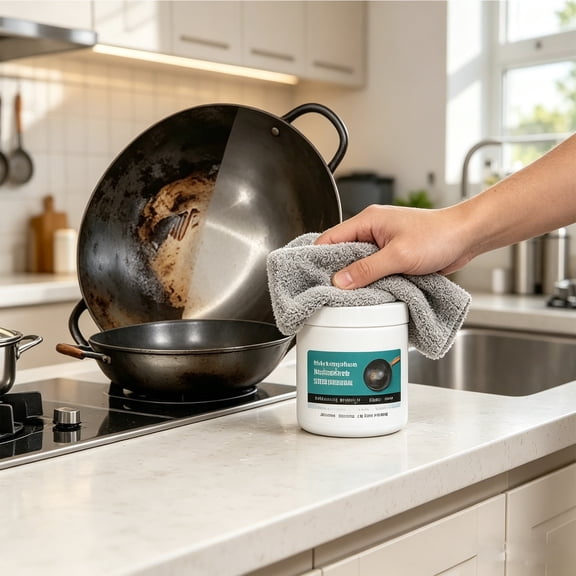 Pot Bottom Descaling Gel Cleaner, Heavy-Duty Grease & Stain Remover for Stainless Steel, Cast Iron & Cookware, No Scrubbing, Versatile for Ovens & Grills