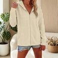 thumbnail image 6 of CAIVO Hoodies For Women Casual Zip Up Hoodie With Pockets Solid Color Long Sleeve Pullover Sweatshirt Workout Tops, 6 of 7