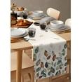 thumbnail image 3 of Teal Brown Botanical Table Runner Pastoral Fall Leaf Tablerunners 13 x 48 Inch, Table Decorations Tabletop Scarf for Summer Gathering Holiday Farmhouse Kitchen Dining Decor, 3 of 6