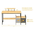 thumbnail image 2 of CubiCubi Modern Computer Desk with Storage Rack and Moveable Shelf, Sturdy Office Desk for Home Office, Simple Style Writing Desk , 32",Natural, 2 of 6