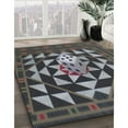 thumbnail image 2 of Ahgly Company Indoor Rectangle Patterned Charcoal Black Novelty Area Rugs, 7' x 9', 2 of 6