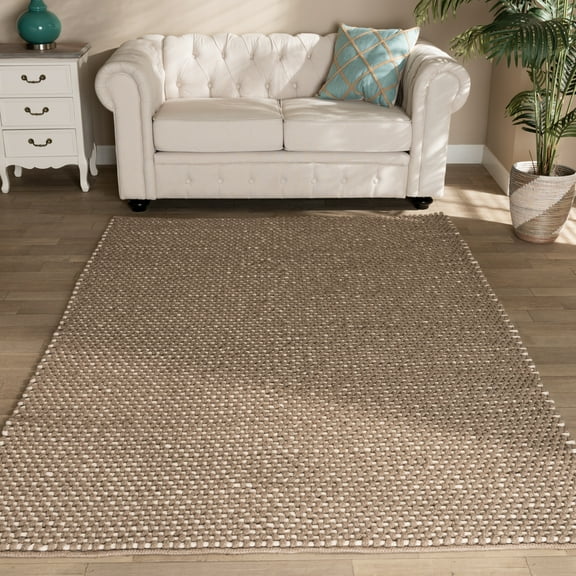 Baxton Studio Colemar Modern and Contemporary Brown Handwoven Wool Dori Blend Area Rug