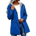 thumbnail image 2 of Ynynloco Women Waterproof Outdoor Hiking Raincoat Machine Washable Lined Rain Jacket Lightweight Hooded Jackets Trench Coats S-XXL, 2 of 8