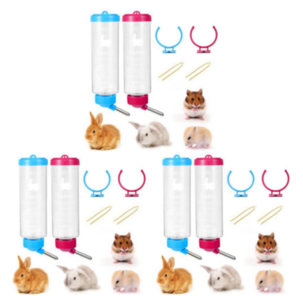 Baohd 2x Guinea Pig Water Bottle For Small Animals Easy To Drink Leak Proof Small Animal Drinking blue and rose red 3Set Walmart
