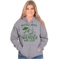 thumbnail image 4 of Not All Who Wonder Are Lost UFO Cute Unisex Fleece Graphic Zip Up Hoodie Brisco Brands 2X, 4 of 5
