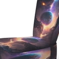 thumbnail image 4 of Designart "Fusion in Deep Space II" Blue Outer Space Upholstered Accent Chair - Modern Arm Chair For Bedroom, 4 of 7