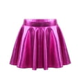 thumbnail image 5 of TSSOE Girls Jazz Dance Dress 2-Piece Cheerleading Outfit Shiny Metallic Flutter Sleeve Crop Top with Skirt Set Hot Pink 16, 5 of 6