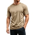 thumbnail image 7 of AHMOMEI Quick Dry Men Workout Shirts Crew Neck Men's Short Sleeve Shirts Moisture Wicking Mens Shirts Khaki M, 7 of 7