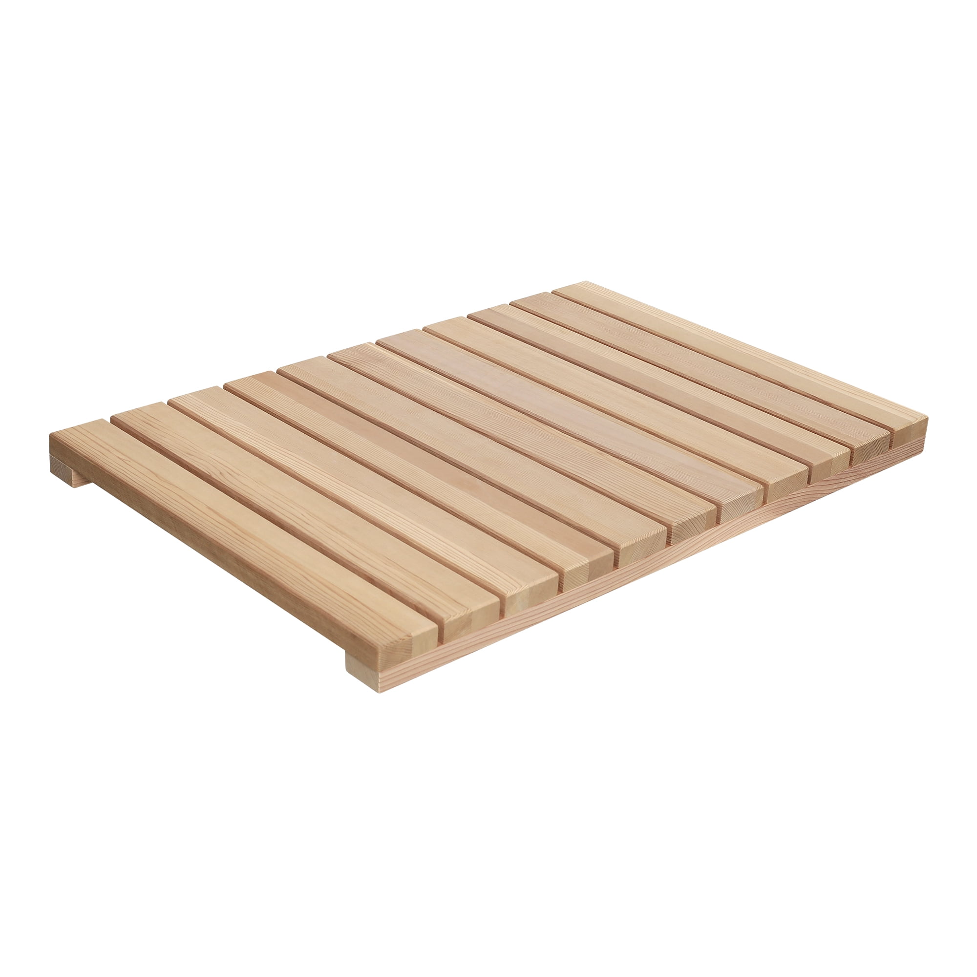 Cedar Wood Shower Mat, Non-Slip Rubber Feet, Quick-Dry Slatted Design, Multi-Purpose Use