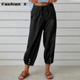 thumbnail image 5 of Vintage Cotton Linen Women\'s Thin Beach Pants Women\'s Casual High Waisted Loose Back Pants"--ZZ1, 5 of 5