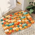 thumbnail image 6 of pumpkin and Maple Leaf Plush Flannel Bath Rug 16x24 Inches, Quick Dry Absorbent Non Slip Mat for Bathroom Sink Tub, 6 of 9