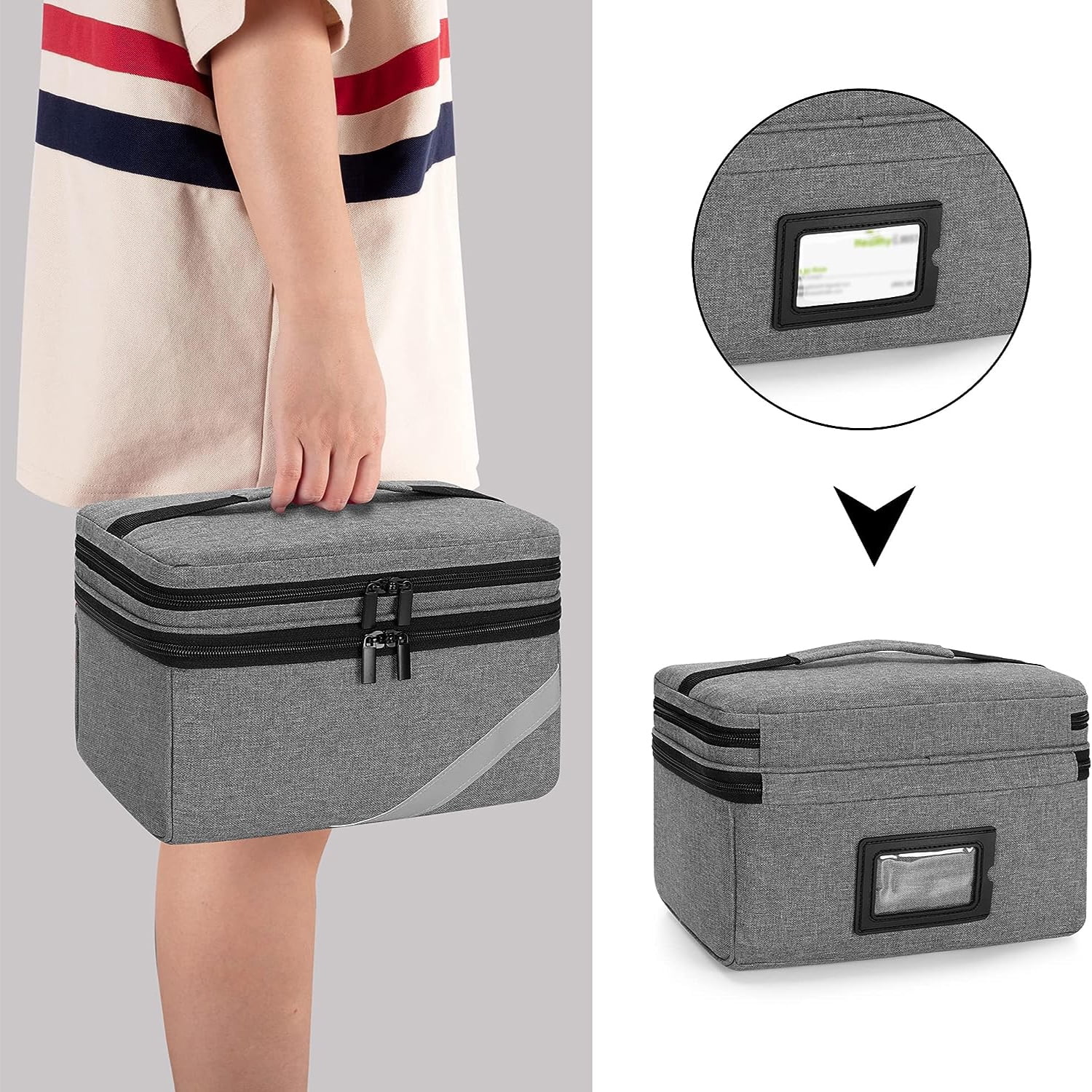 TGCUR Travel Size Pill Bottle Organizer & Medicine Storage Bag with Portable Pouch for Emergency Medication
