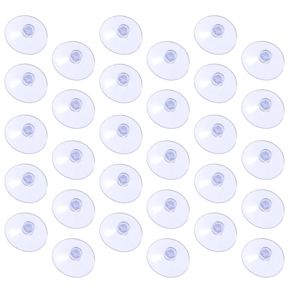 Toyvian 30pcs Clear PVC Suction Cup Hook for Hanging Holiday Decorating