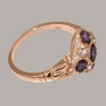 thumbnail image 5 of LBG British Made 14k Rose Gold ring with Natural Amethyst & Diamond Womens Statement Ring - 33 size options - Size 11, 5 of 7