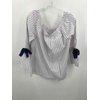 Pre-Owned William Rast White Size XL Stripe Off Shoulder Long Sleeve Blouse