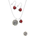 thumbnail image 2 of Delight Jewelry Two-tone Dragon and Phoenix Medallion Red Lucky Ladybug Necklace and Dangle Earrings Set, 2 of 6