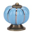 thumbnail image 2 of Poignées en céramique style citrouille, style européen, pour tiroirs, armoires et meubles (bleu), 2 of 4