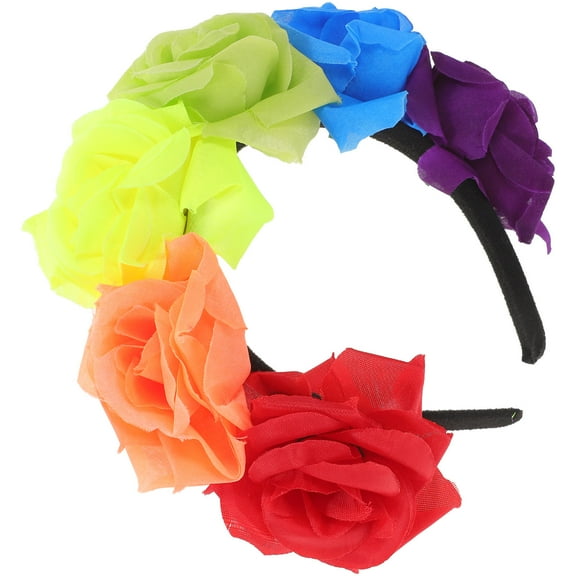SHINYPASING Floral Headband Multi Colored Cloth 1Set 8.3x7.9x2.4In