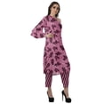 thumbnail image 2 of Moomaya Womens Printed One Shoulder Double Bell Sleeve Kurti Pant Set Ethnic Clothing Sets For Women, 2 of 7