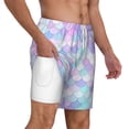 thumbnail image 3 of Balery Rainbow Scales Mens Swim Trunks Swim Shorts for Men Quick Dry Inseam Beach Shorts with Compression Liner Pocket-XX-Large, 3 of 9