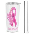 thumbnail image 1 of Vaso de acero inoxidable con tapa para concienciar sobre el cáncer de mama, taza térmica portátil de 20 oz, 1 of 7