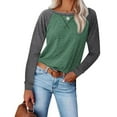 thumbnail image 2 of Pompotops Blouse Décontractée Unie à Manches Longues Col Rond pour Femmes, 2 of 5