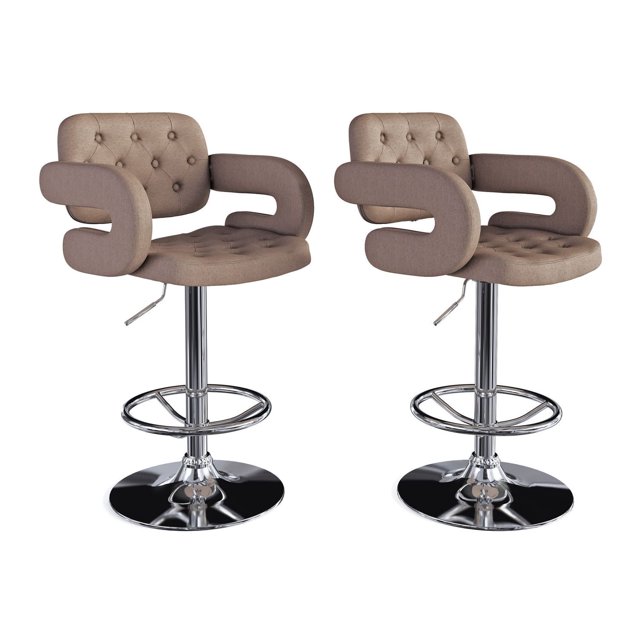 CorLiving Tabourets ajustables avec accoudoirs en tissu