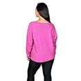 thumbnail image 3 of RWB Womens Viscose Acrylic Fine Knit Cable Sweater Maroon Small, 3 of 3