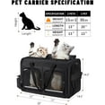 thumbnail image 3 of Cat Carrier for 2 Cats, Foldable Double Cat and Dog Carrier, Small to Medium Size, 2 Front Zippered Compartments,Two Pets Carrier for Outdoor Travel,Mulitple Cat Carrier (Black), 3 of 11