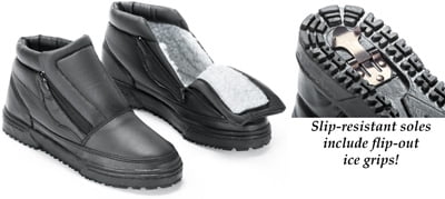 boots with built in ice grips