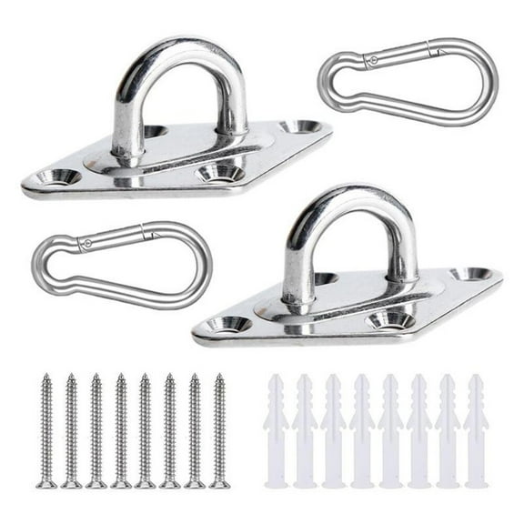 2.36'' 304 Stainless Steel Pad Eye Plate Hook w/ Screws 1.97'' Snap Hook