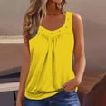 thumbnail image 5 of Fmbrln Tank Tops for Women Summer Sleeveless V Neck Front Pleated Solid Tops Casual Loose Lightweight Blouses, 5 of 6