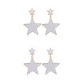 thumbnail image 1 of Guardurnaity 2 uds pendientes colgantes de estrella joyería para mujer aleación de moda grande divertido colgante declaración fiesta niñas Blanco 2piezas, 1 of 6