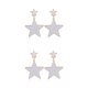 thumbnail image 3 of Guardurnaity 2 uds pendientes de gota de estrella de doble abalorio joyería para mujer colgante de moda accesorios de declaración colgantes Blanco 2piezas, 3 of 6
