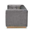 thumbnail image 4 of Bowery Hill 16.1" Modern Velvet Upholstered Sofa in Gray/Gold, 4 of 9