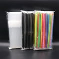 thumbnail image 2 of 100 Plastic Drinking Straws 12.5 Inches Long Multi-Colored Striped Bedable Disposable Colorful Drinking Straws, Extra Long Flexible Straws for Party Decorations, 2 of 2