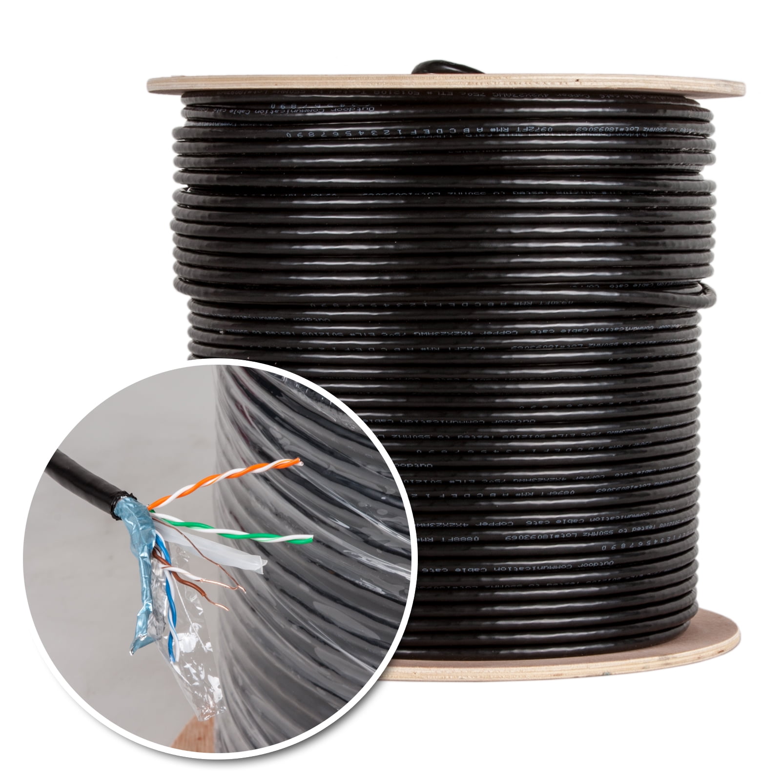 Five Star cat6 1000ft FTP Ethernet Cable Outdoor Shielded CCA 23AWG 350MHz Cable