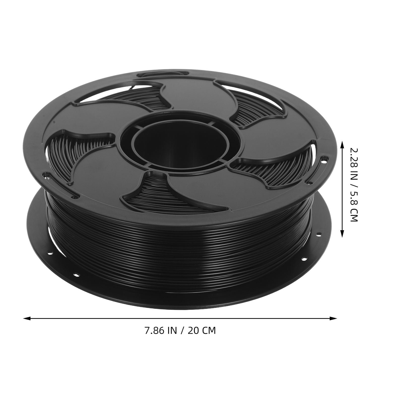 OUNONA Black PETG 3D Printer Filament Spool with Smooth Feeding and High Rigidity for Model Printing Accessories