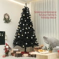 thumbnail image 6 of Christmas Trees HOMCOM 7.5ft Tall Artificial Christmas Tree, Unlit Xmas Tree with 1346 Branch Tips, Auto Open, Steel Base, Holiday Décor for Home Office, Black,Artificial Christmas Trees, 6 of 9