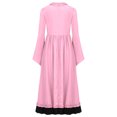 thumbnail image 4 of iiniim Big Girls Medieval Princess Dress Renaissance Gothic Vampire Queen Bell Long Sleeve Party Gown Pink 16, 4 of 7