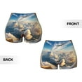 thumbnail image 6 of Yiaed Sunset Airplane Travel View Print Women's Athletic Shorts Running Shorts Sporty Short High Waisted Elastic Workout Shorts for Yoga Gym Running & Sports -XX-Large, 6 of 8