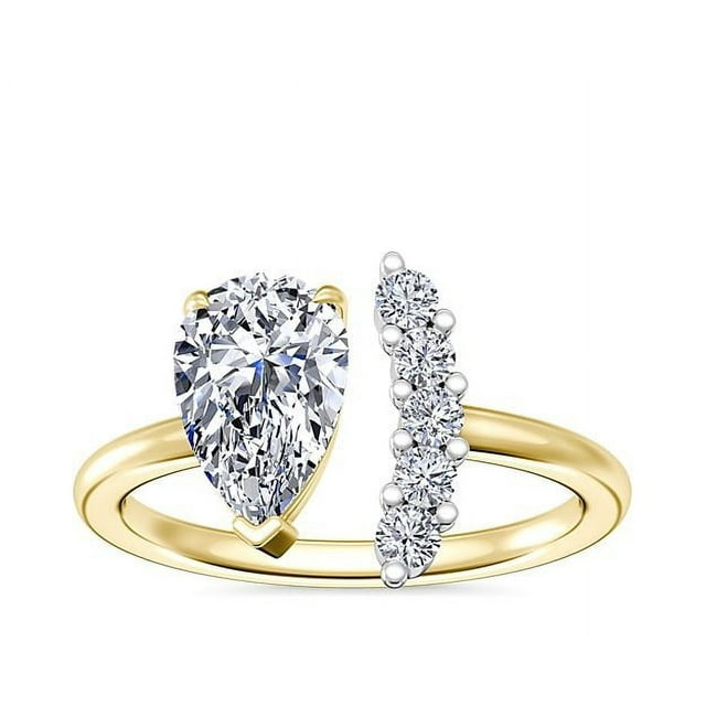 0.70 Carat Excellent Pear Shape Genuine Diamond Latest Design Solitaire Engagement Ring for Ladies Solid 18K Yellow Gold Size 7.5
